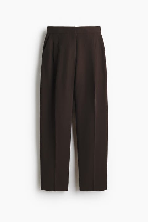 Barrel-leg Twill Trousers