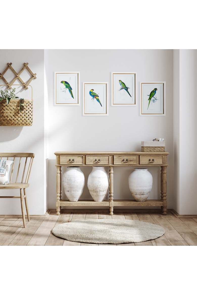 Colorful Parrots Prints St/4, Alternate, color, Green