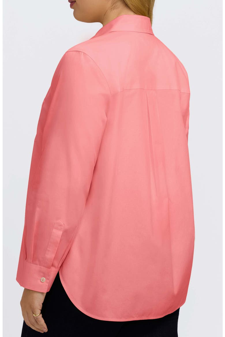 Boyfriend Non-Iron Cotton Blouse, Alternate, color, CORAL REEF