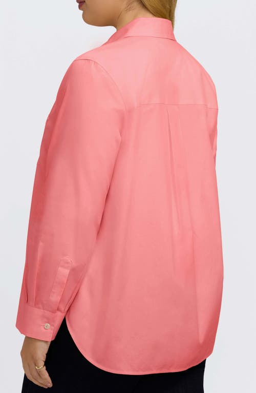 Foxcroft Boyfriend Non-iron Cotton Blouse In Pink