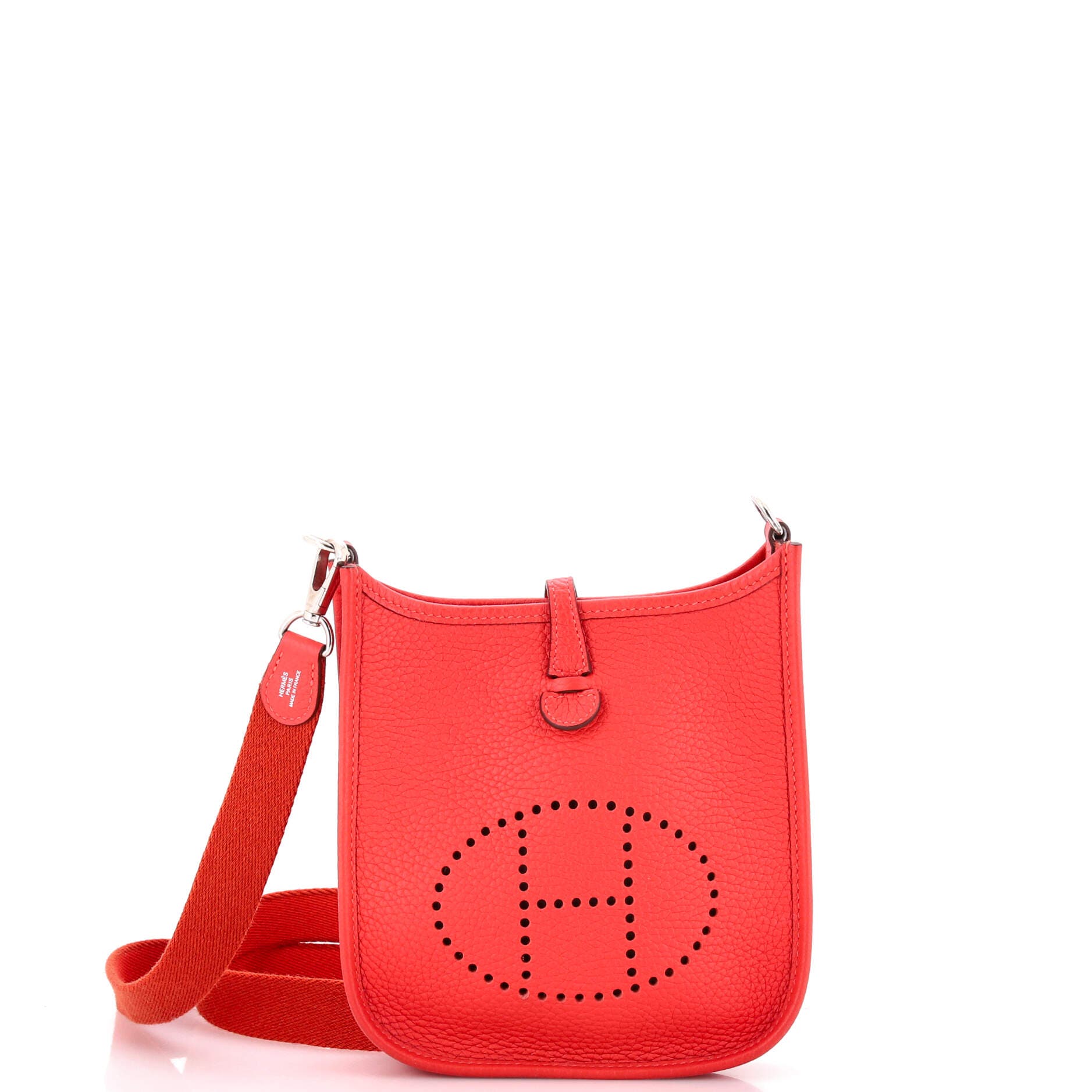 Pre-Owned Hermes Evelyne Bag Gen III Clemence TPM, Main, color, Rouge Pivoine