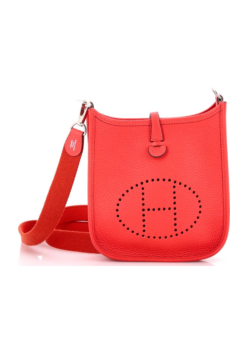 Pre-Owned Hermes Evelyne Bag Gen III Clemence TPM, Main, color, Rouge Pivoine