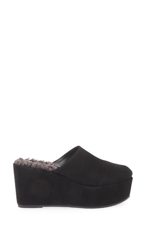 Cordani Jules Faux Fur Lined Platform Mule In Black