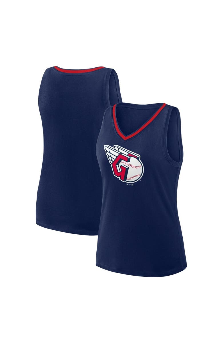 Logo Athletic Women's Logo Athletic Navy Cleveland Guardians Stellar Win V-Neck Tank Top, Main, color, Navy
