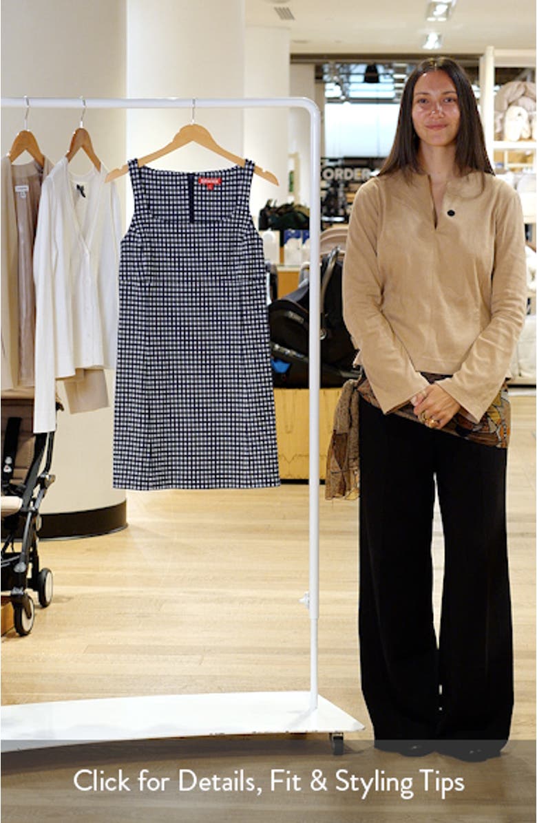 Ponte Jacquard Square Neck Mini Dress, sales video thumbnail
