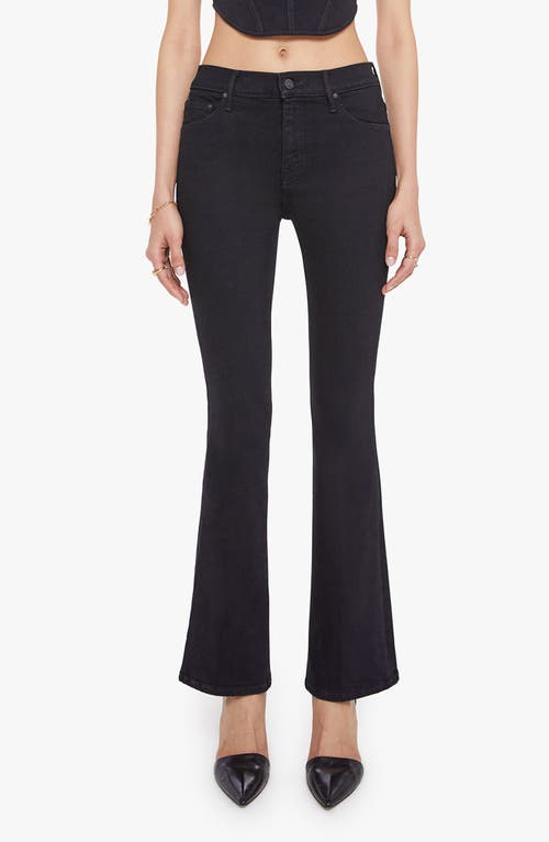 Mother Cropped Flared Denim Jeans In Black