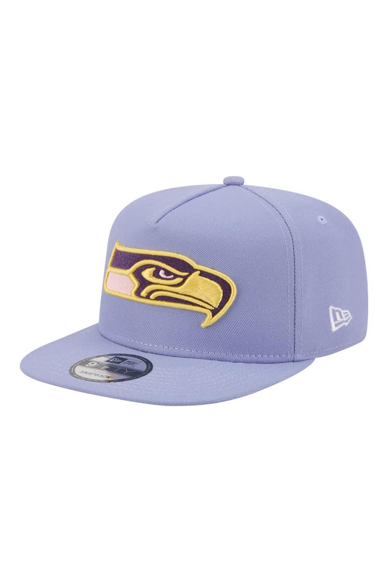 Men's New Era  Lavender Seattle Seahawks Bloom A-Frame 9FIFTY Snapback Hat, Alternate, color, Lavender
