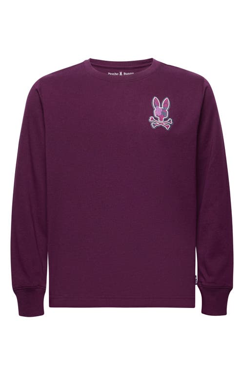Psycho Bunny Kids' Rowen Pima Cotton Graphic T-shirt In Purple