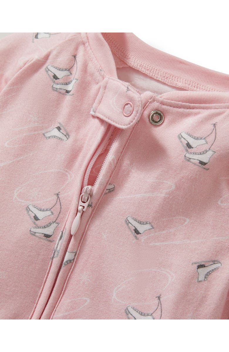 Petite Plume Winter Stripes Stretch Pima Cotton Blend Convertible One-Piece Pajamas, Alternate, color, Pink