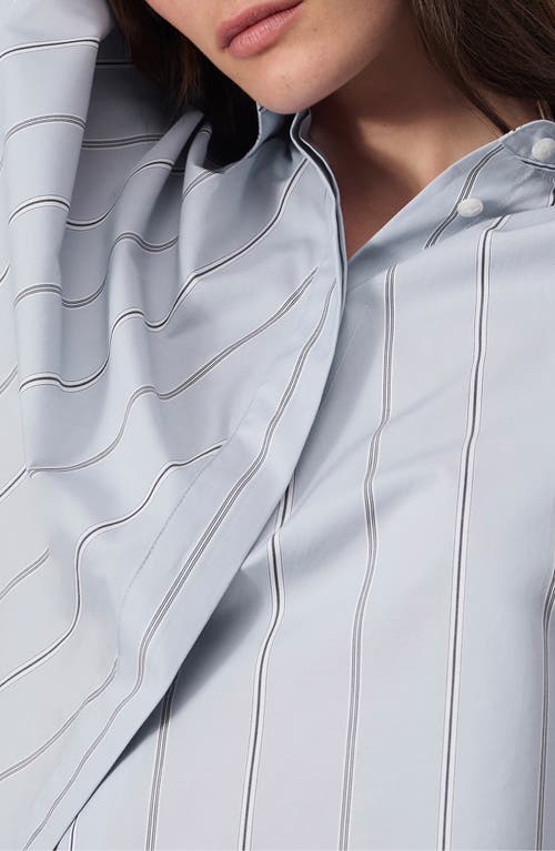 Rag & Bone Martha Stripe Cotton Poplin Button-up Shirt In Light Blue Stripe