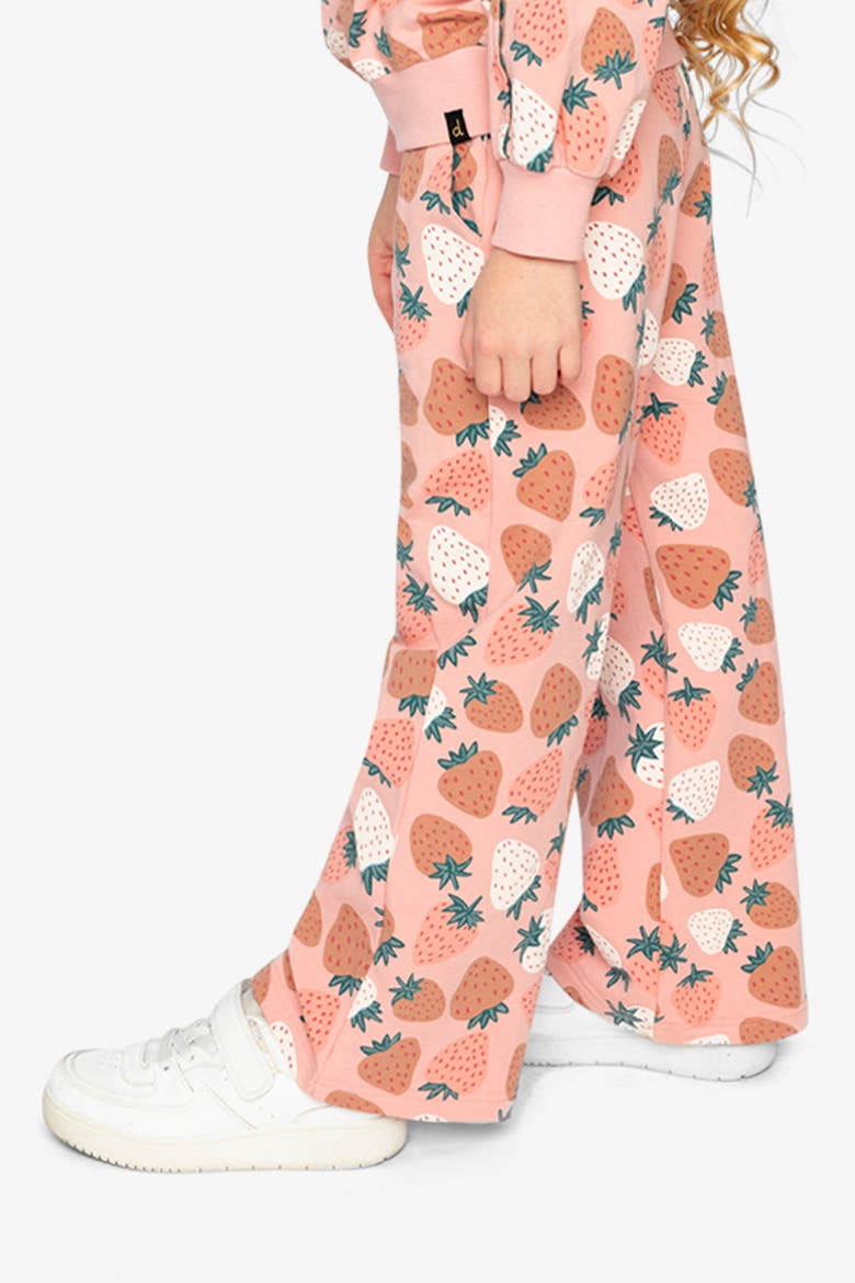 Frosted Strawberry Soft Relaxed Wide Leg Sweatpants, Alternate, color, Pink Strawberry Print