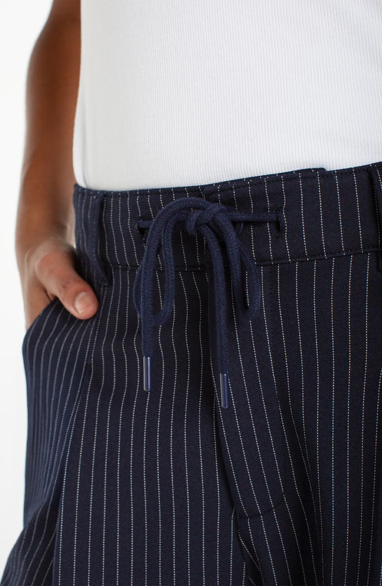 Liverpool Los Angeles Pinstripe & Side Stripe Pleated Drawstring Pants, Alternate, color, Deep Midnight Stripe