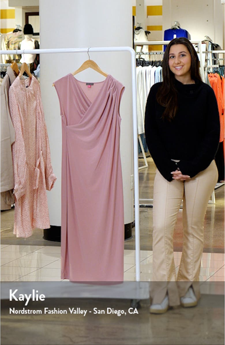 Drape Cross Neck Sleeveless Midi Dress, sales video thumbnail