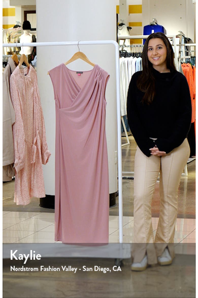 Drape Cross Neck Sleeveless Midi Dress video