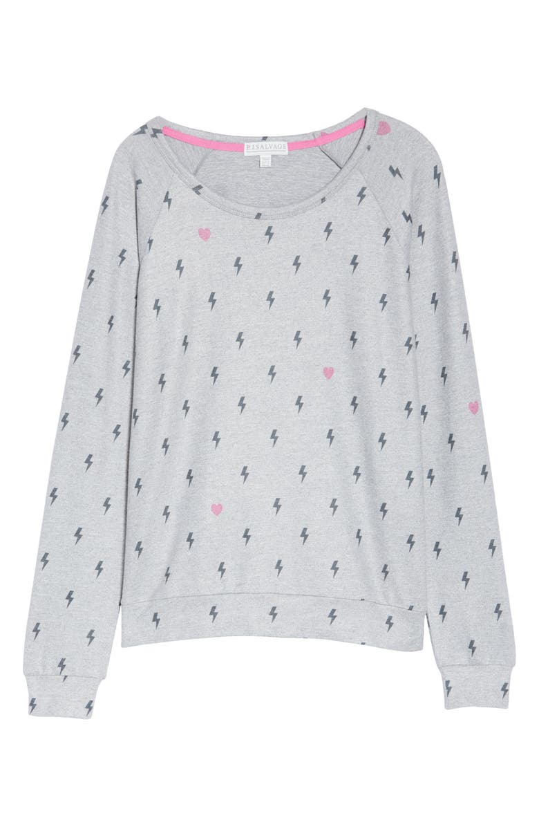 PJ Salvage Peach Party Long Sleeve Sleep Shirt, Alternate, color, 