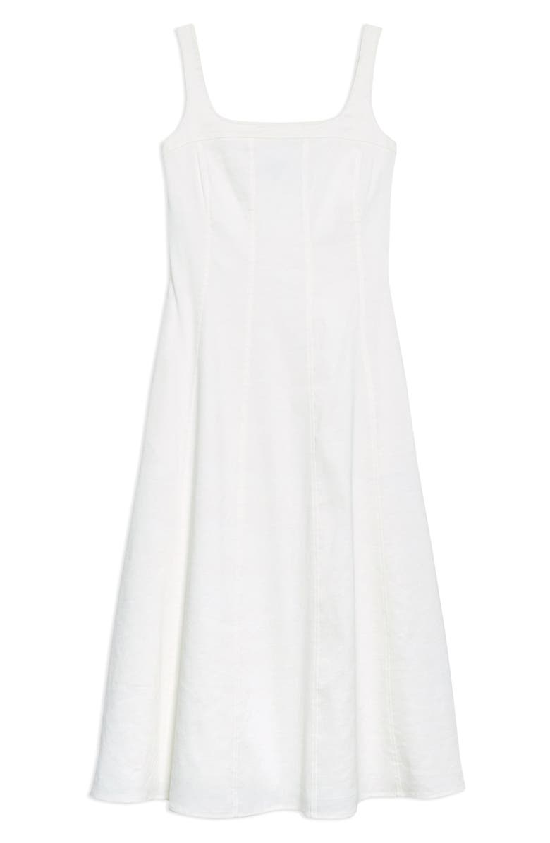 Theory Sleeveless Seamed Linen Blend Fit & Flare Dress, Alternate, color, 