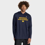 Jordan Brand Men's Jordan Brand Navy Michigan Wolverines 2025 Sideline Performance Long Sleeve Hoodie T-Shirt