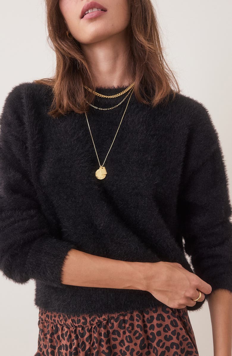 Marine Layer Teddy Eyelash Crop Sweater, Alternate, color,