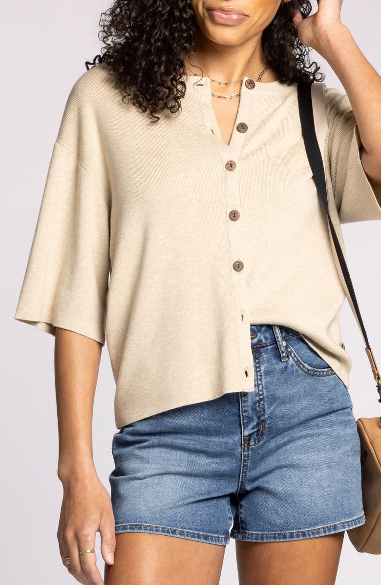 Thread & Supply Alyssa Cardigan, Alternate, color, Khaki
