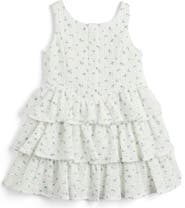Pippa & Julie Kids' Floral Puckered Tiered Party Dress