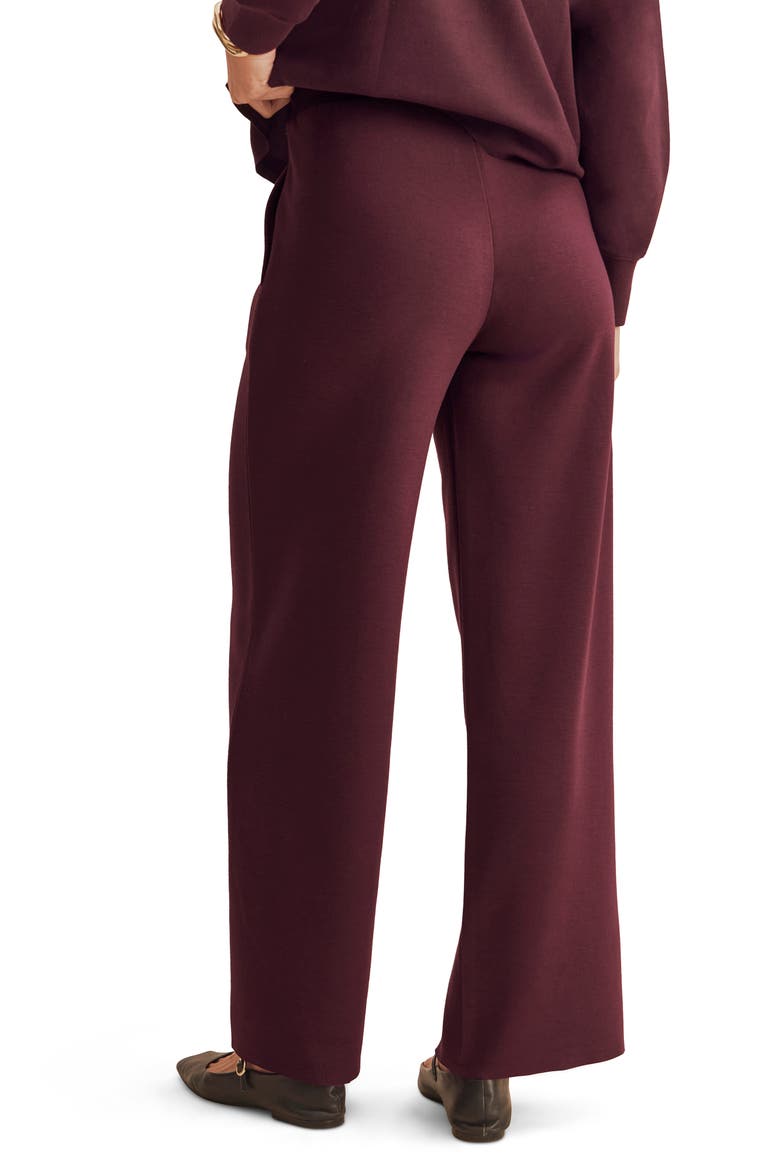 Winslow Tie Waist Wide Leg Sweatpants, Alternate, color, MERLOT BURGUNDY