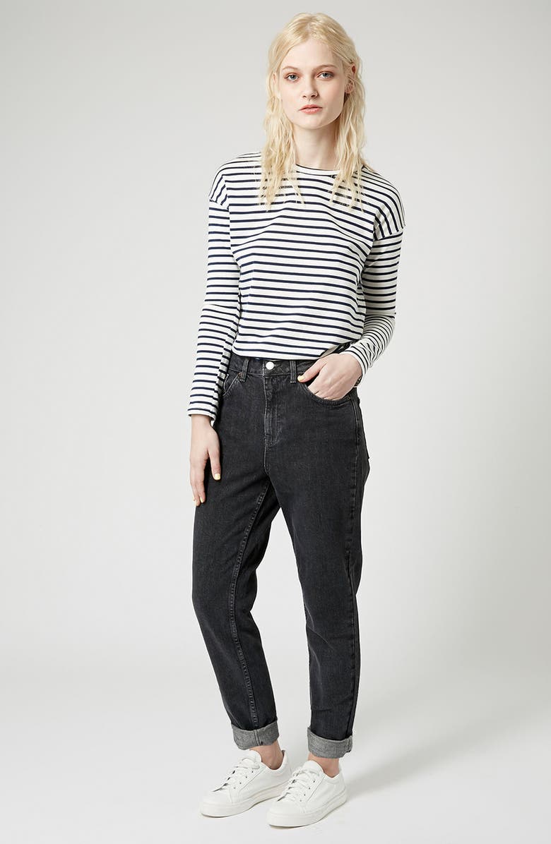 Topshop Mom Jeans, Alternate, color, 