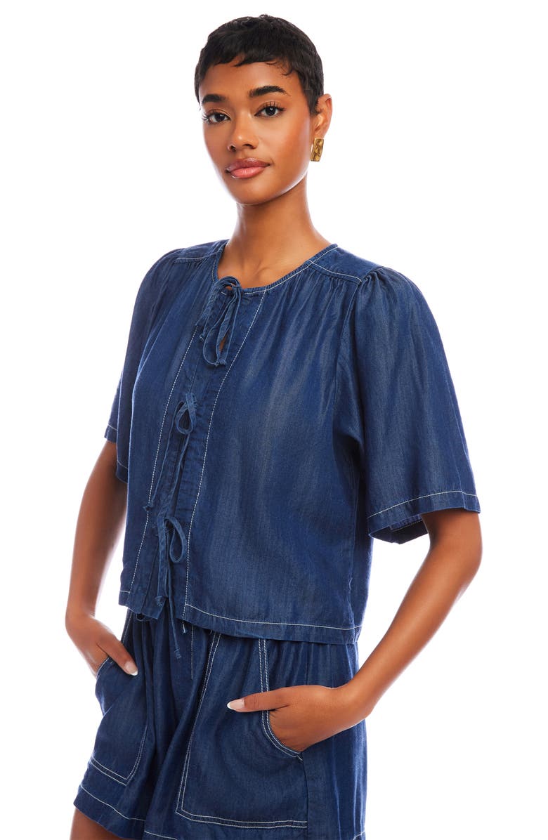 FIFTEEN TWENTY Nadine Tie Front Top, Alternate, color, 