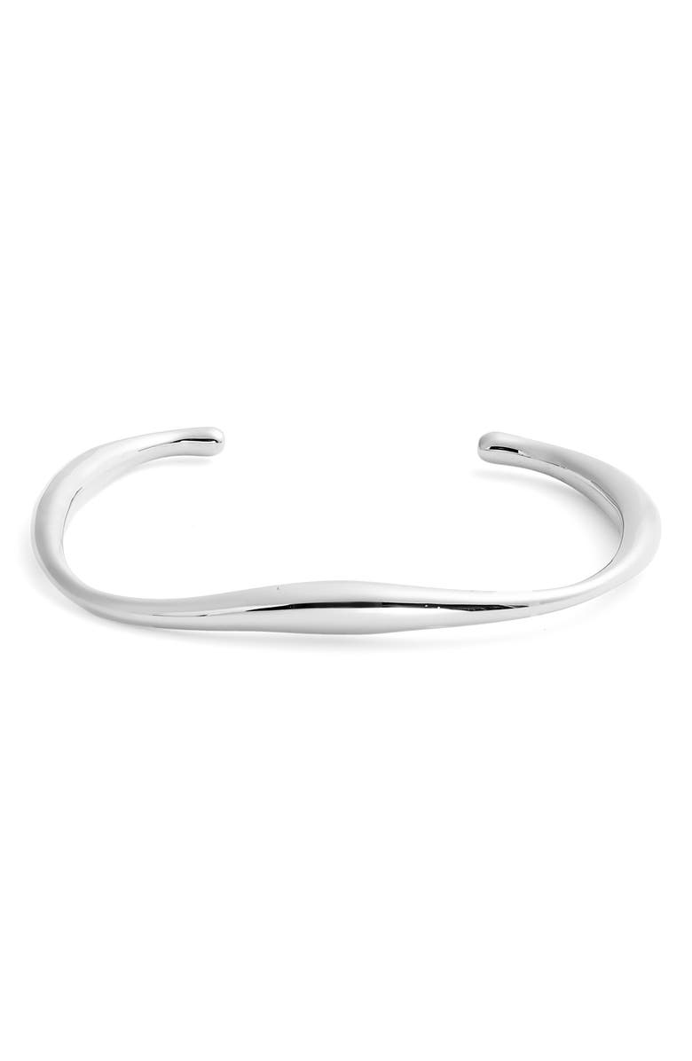 Nordstrom Waterproof Wavy Cuff Bracelet, Main, color, Silver