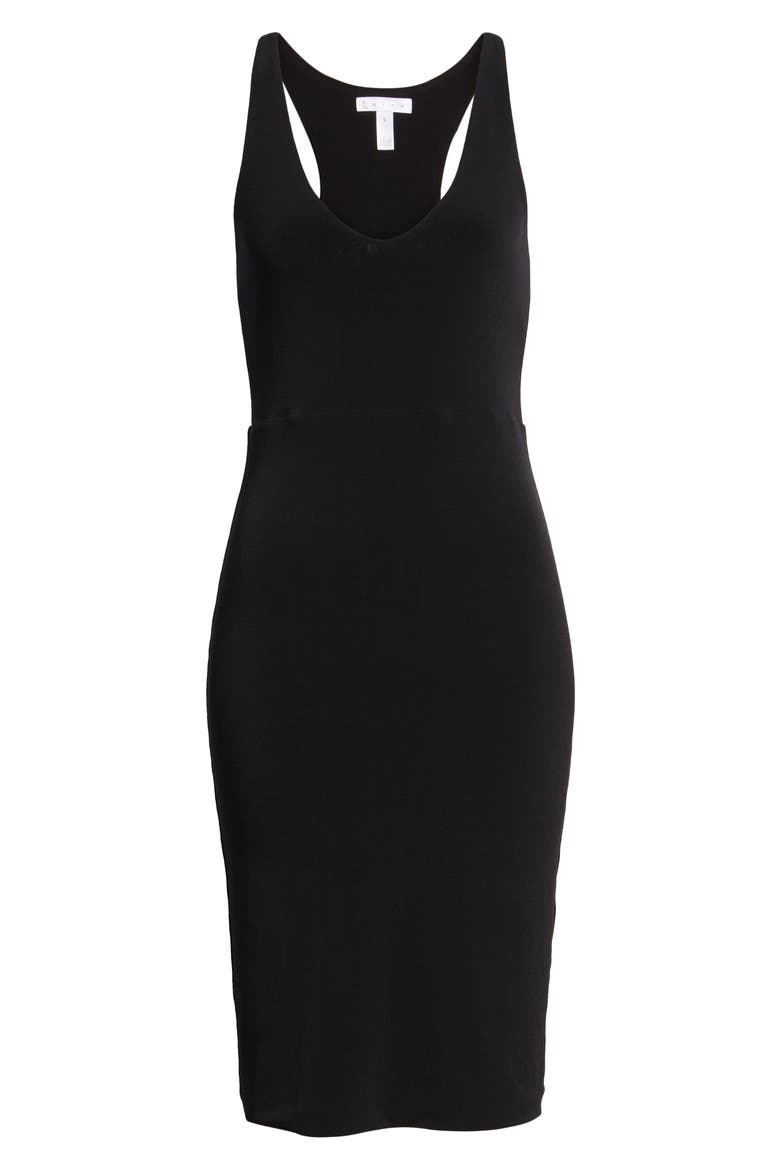 Sleek Knit Midi Dress, Alternate, color, BLACK