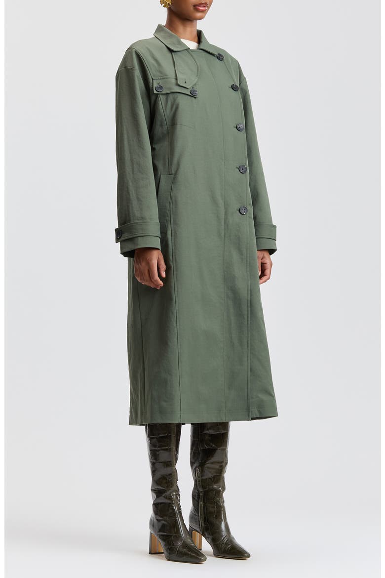 Asymmetric Oversized Trench Coat, Alternate, color, CLOVER