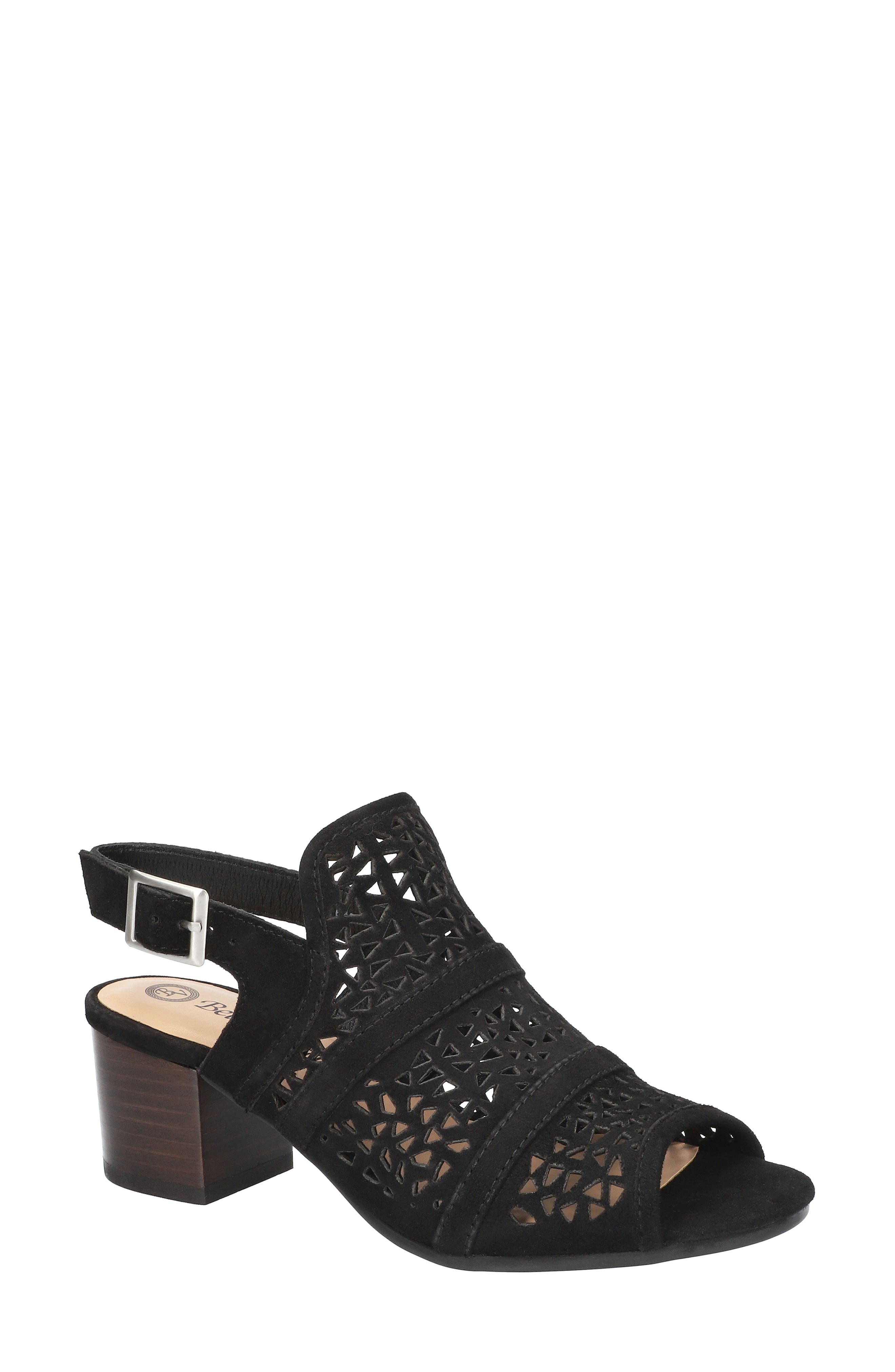 Bella Vita Marti Slingback Sandal, Main, color, Black Kidsuede Leather