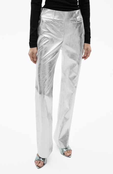 Metallic Faux Leather Pants
