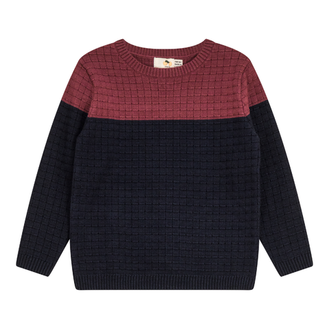 Long Sleeve Checkered Knit Sweater (Toddler, Little Kid & Big Kid)