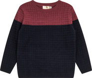 Apricot Long Sleeve Checkered Knit Sweater