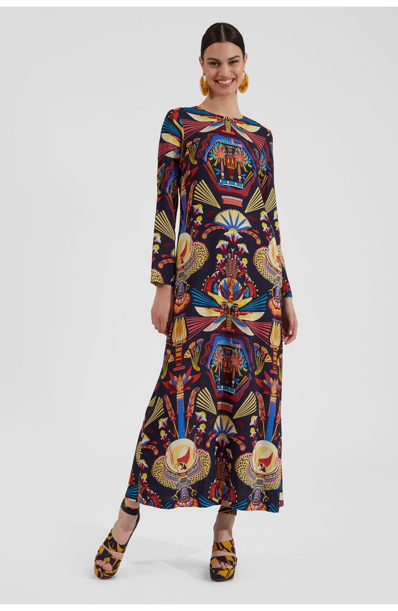 La DoubleJ Long Sleeve Swing Dress Nephthys Navy, Main, color, Nephthys Navy
