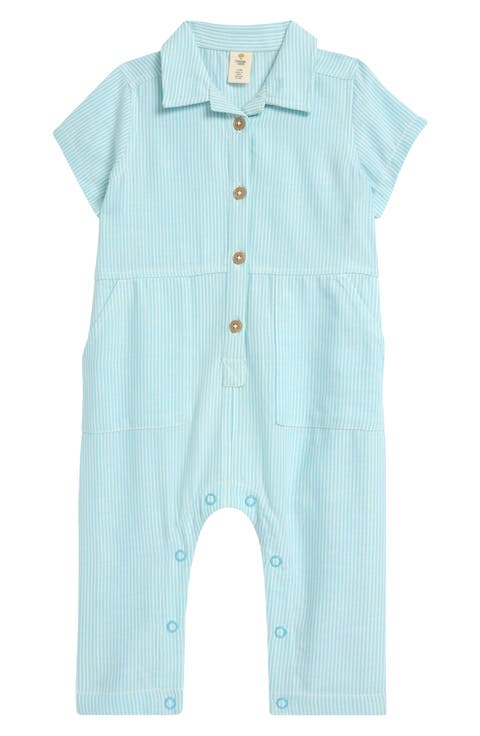 Stripe Cotton Utility Romper (Baby)
