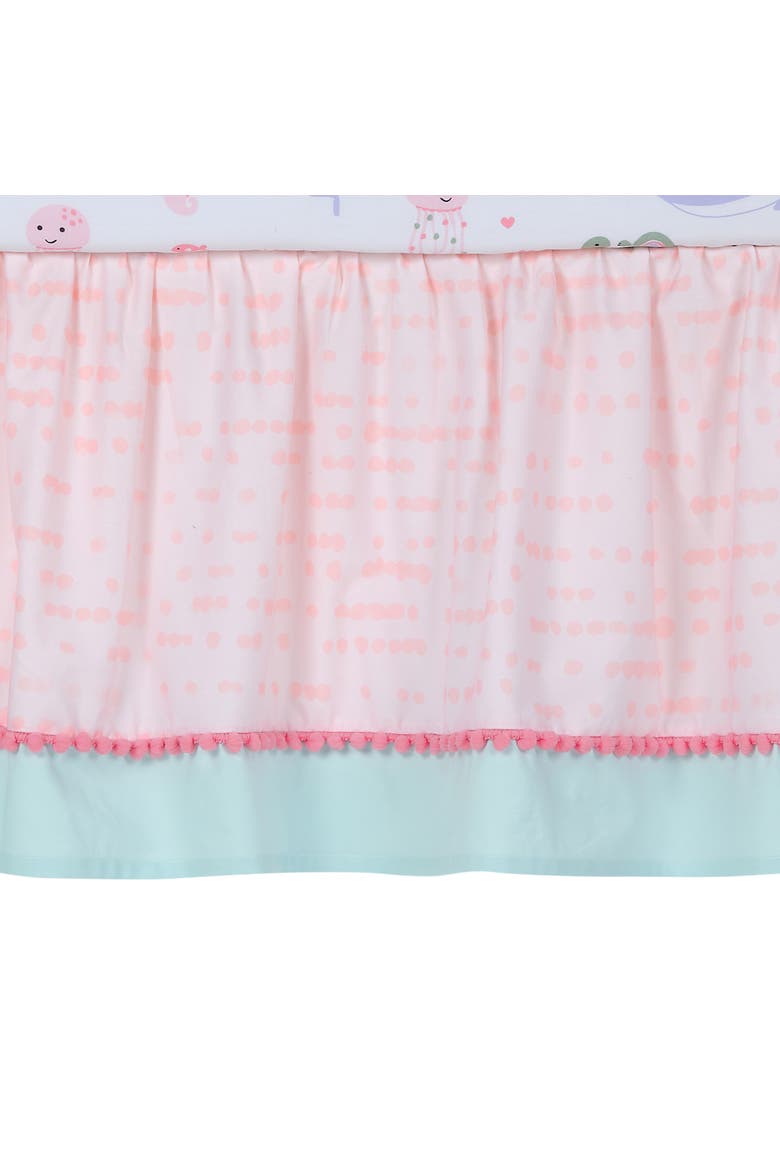 Sea Dreams 3-Piece Dolphin/Turtle Nautical Baby Crib Bedding Set, Alternate, color, Pink Multicolor