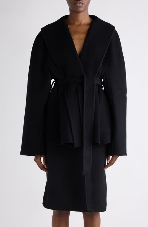 Wool Blend Wrap Coat