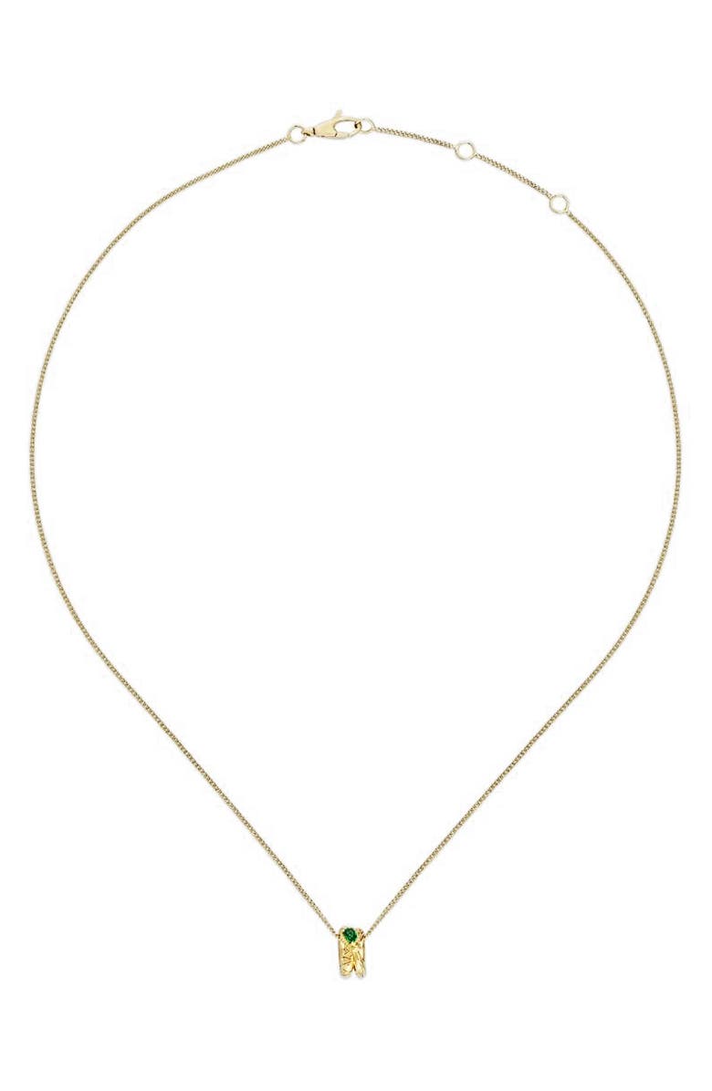 Gucci Ouroboros Emerald Pendant Necklace, Main, color, 