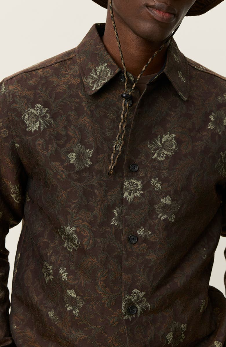 Les Deux Kaleb Jacquard Overshirt, Alternate, color, Monks Robe