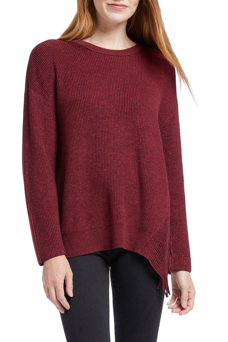 Fringe Times Sweater, Main, color, PORT