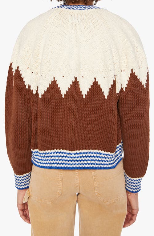Mother Womens The Raglan Zigzag-print Knitted Cotton Cardigan Head For The Hills In Multi