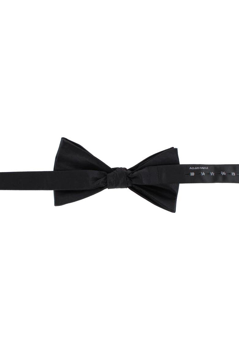 Big & Tall Sutton Solid Color Silk Bow Tie, Alternate, color, Black