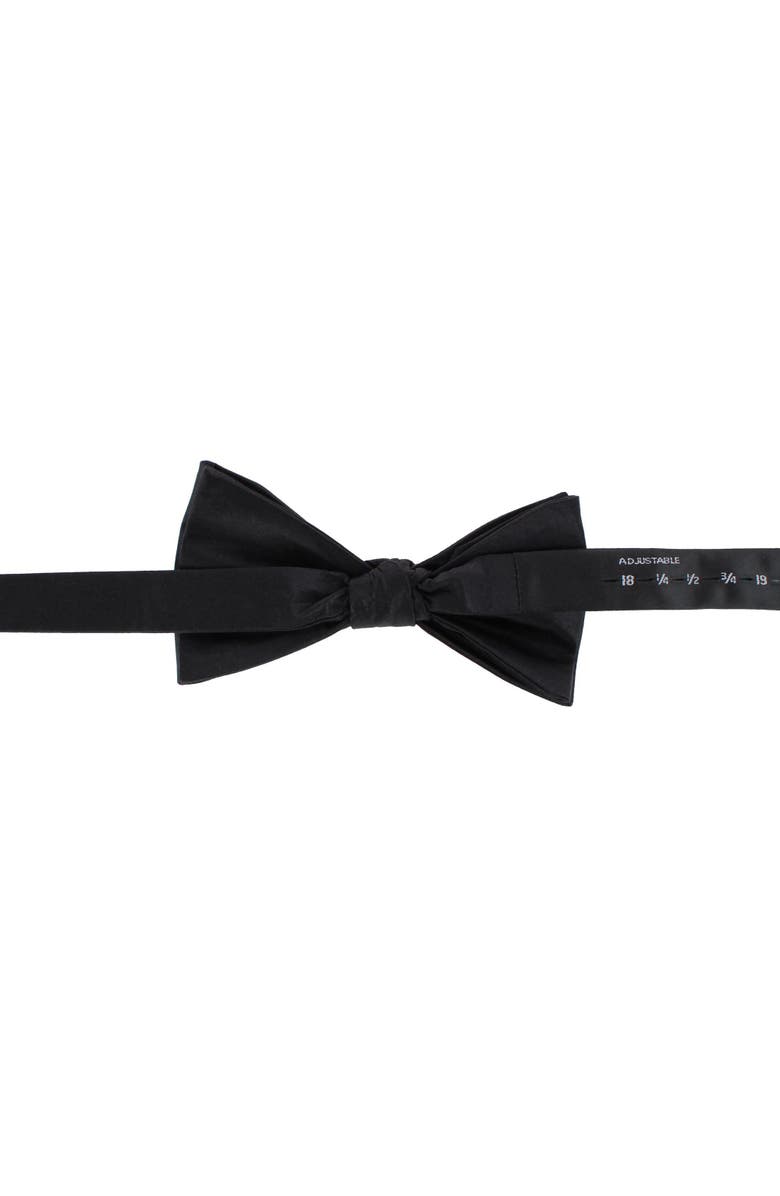 Trafalgar Big & Tall Sutton Solid Color Silk Bow Tie, Alternate, color, Black
