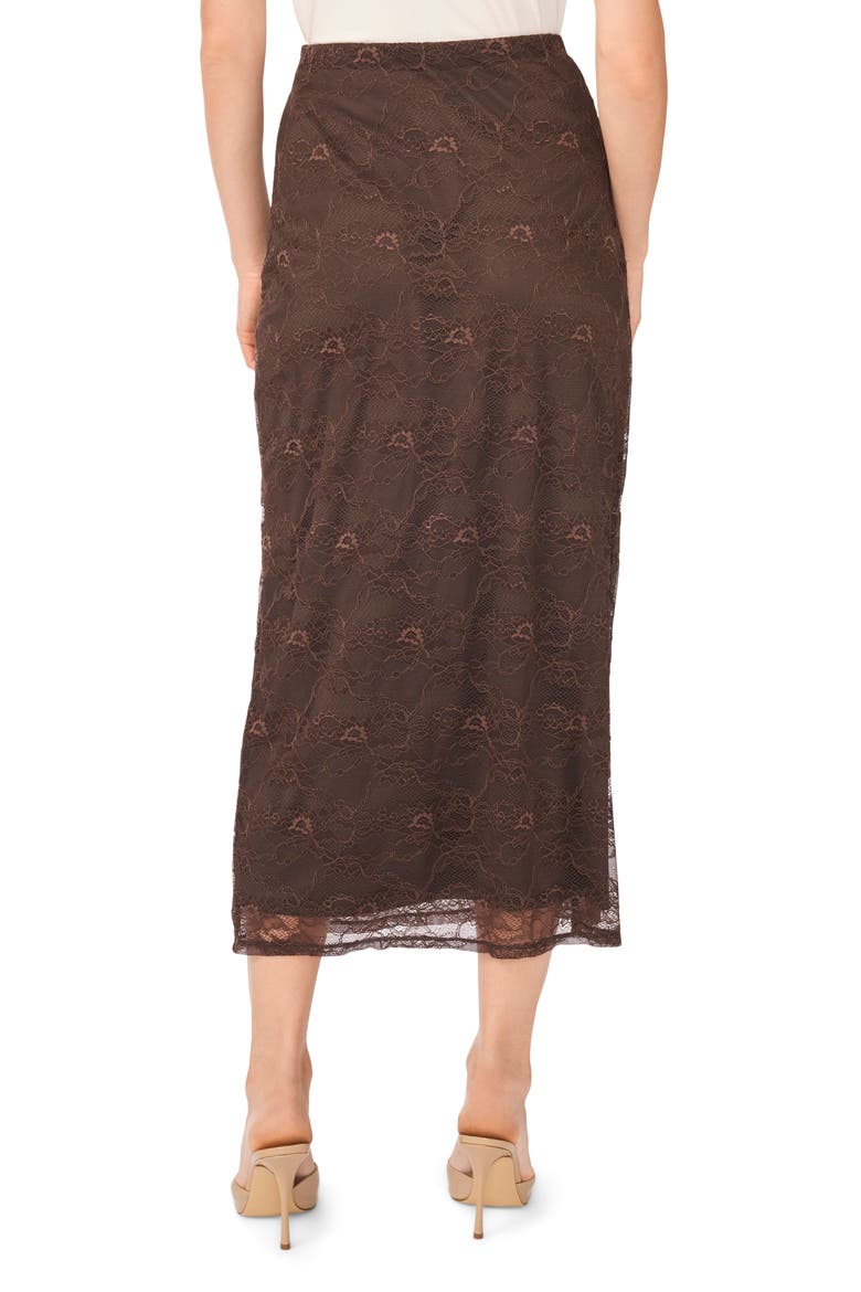 Floral Lace Midi Skirt, Alternate, color, CALL ME CHOCOLATE