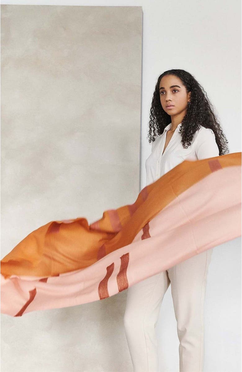 Studio Variously Soft Scarf, Alternate, color, Orange