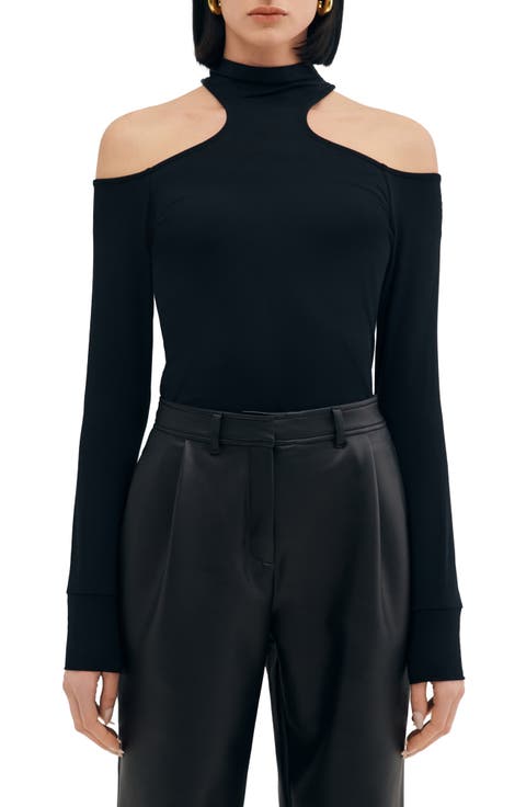 Cairo Cutout Mock Neck Top