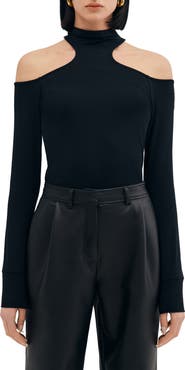 Two Lines by Marcella Cairo Cutout Mock Neck Top