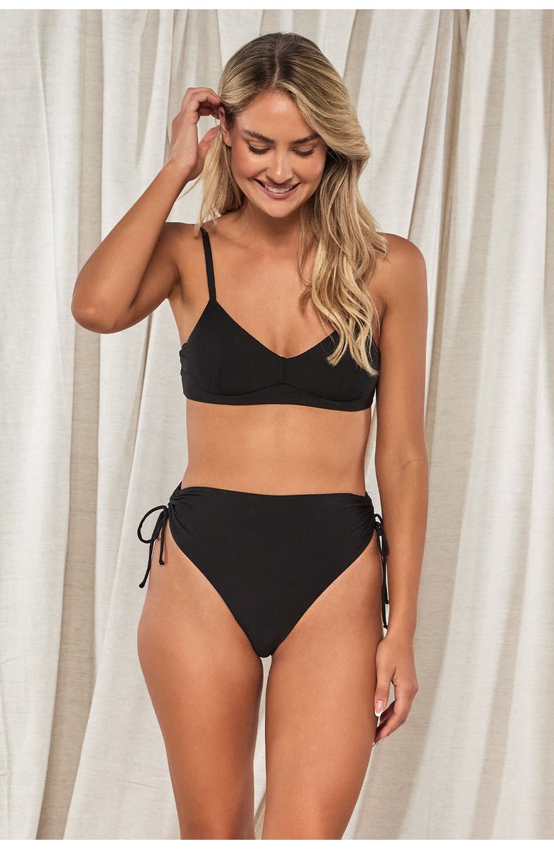Swim Systems Malia High Waist Bikini Swim Bottoms, Alternate, color, Black