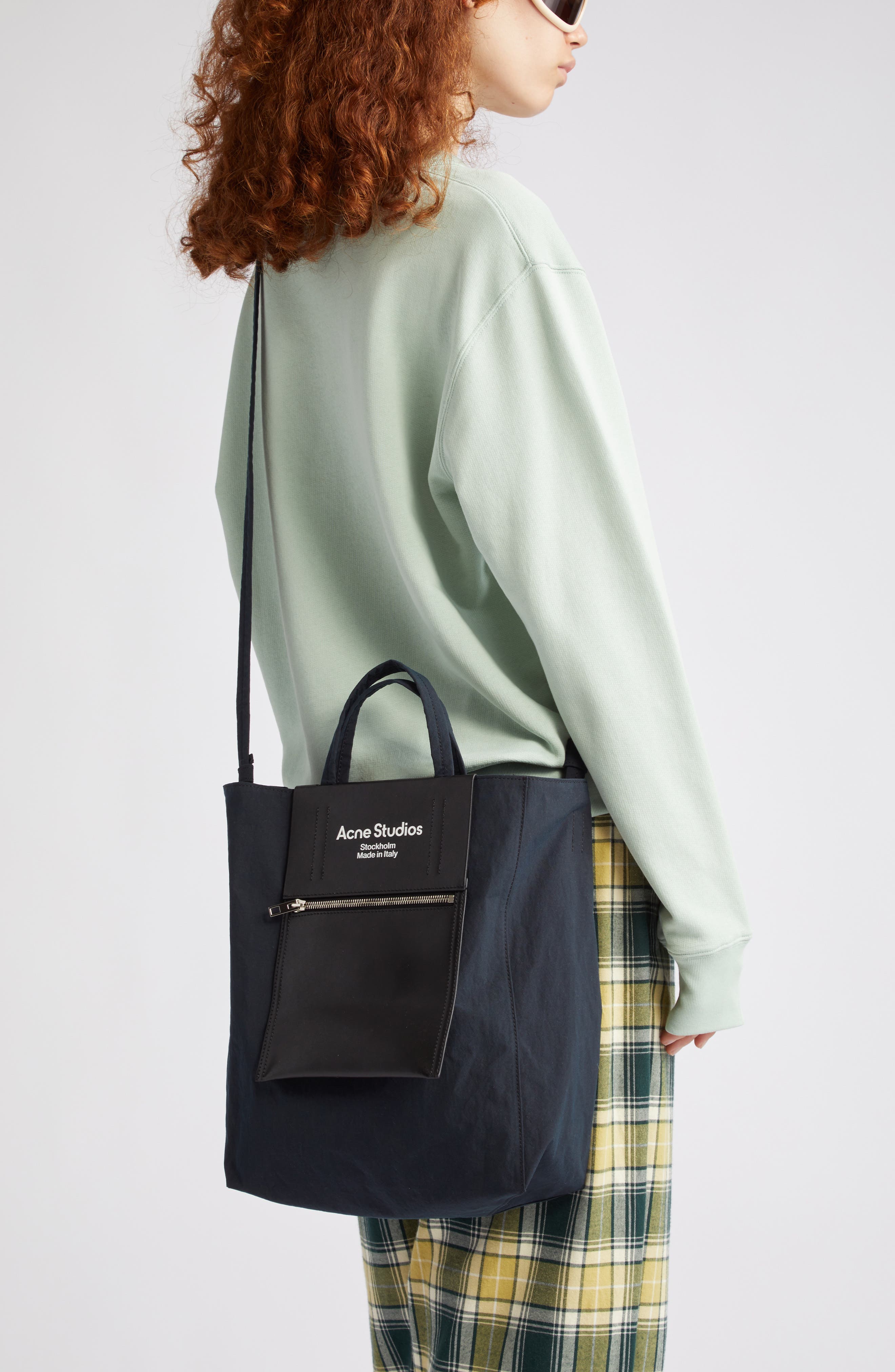 Acne Studios Medium Baker Out Papery Nylon Tote, Alternate, color, 